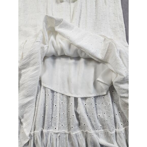 Kate & Sam Dress Womens Size Small S White Boho Hippie Prarie Summer Textured95 - Picture 6 of 16